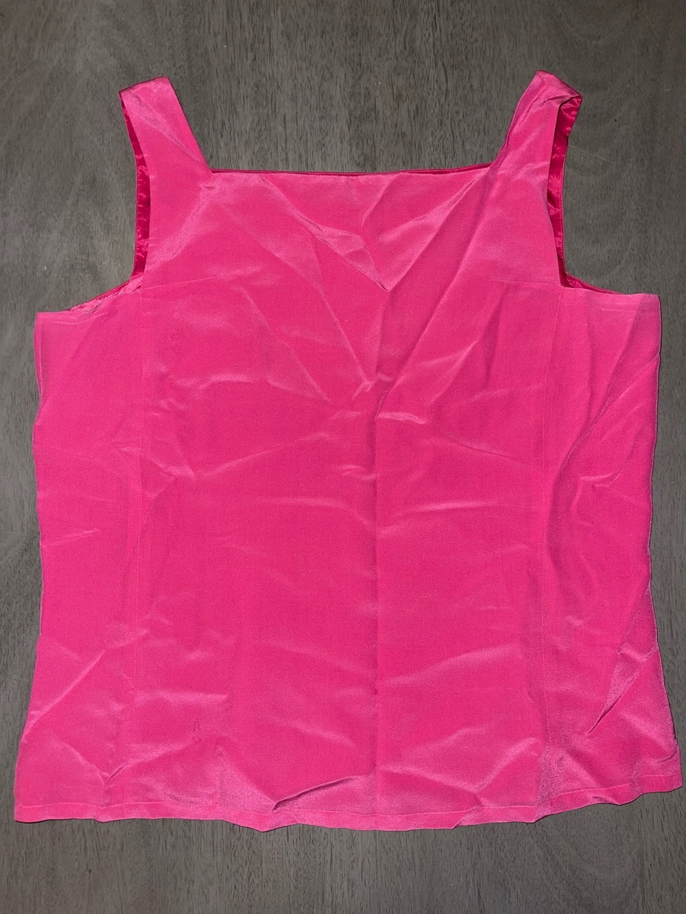 Amanda Smith Pure Silk Pink Square Neck Tank Top
